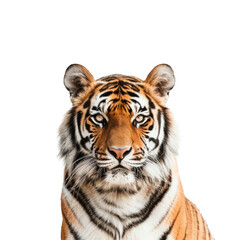 Bengal tiger isolated on transparent background. Dangerous animal in jungle