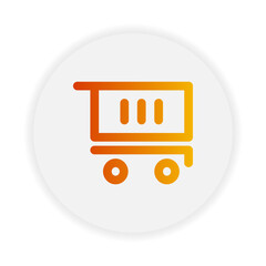 Empty cart outline icon. with gradient color suitable for ecommerce, business and interface symbol icons