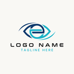 Logo design graphic concept creative abstract premium vector stock initial E font unique art eye view swoosh. Related to monogram typography branding