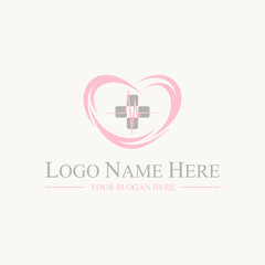 Obraz premium Logo design graphic concept creative abstract premium vector stock unique red art love swoosh scratches trend cross. Related to medical check wellness