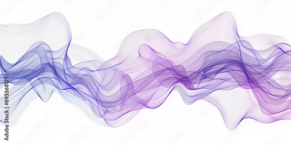Poster Vector wave dynamic music lines. Blue-violet abstract lines. Sound waves on isolated background for your design