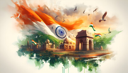 India independence day banner poster template design background 