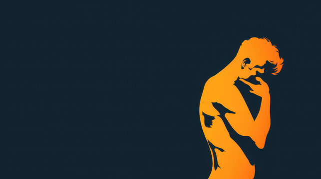 Depiction of a criminal silhouette repenting bad choices against a black backdrop.