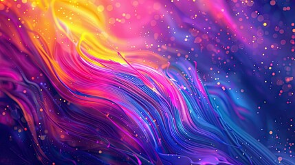 Abstract background featuring bright magenta yellow and blue strokes