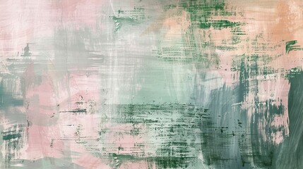 Obraz premium Smooth brush strokes in pinks and greens natural textures and luminous glow