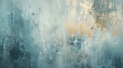 Obraz premium Azure and ochre brush strokes wallpaper with cascading waterfalls background