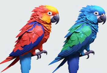Obraz premium colorful parrots on isolated background