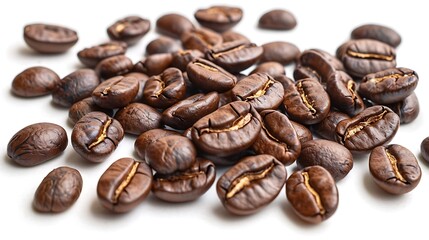 Fototapeta premium Beverage Coffee America Colombia Caf Coffea arabica Colombian coffee bean white background