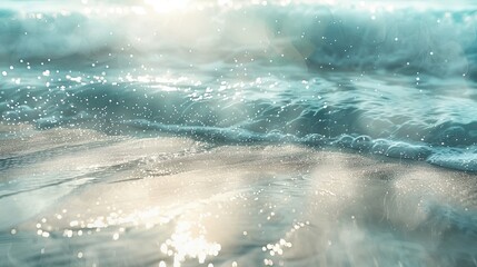 Fototapeta premium Elegant background with layered sand and light blue water textures sparkling points wallpaper