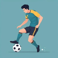 Fototapeta premium A boy playing football