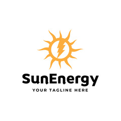 Solar Energy logo designs vector, Sun power logo