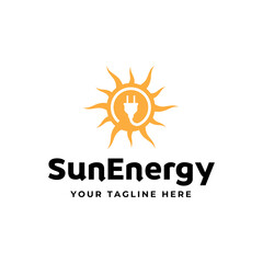 Solar Energy logo designs vector, Sun power logo