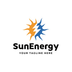 Solar Energy logo designs vector, Sun power logo