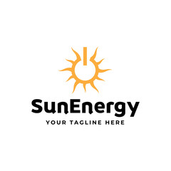 Solar Energy logo designs vector, Sun power logo