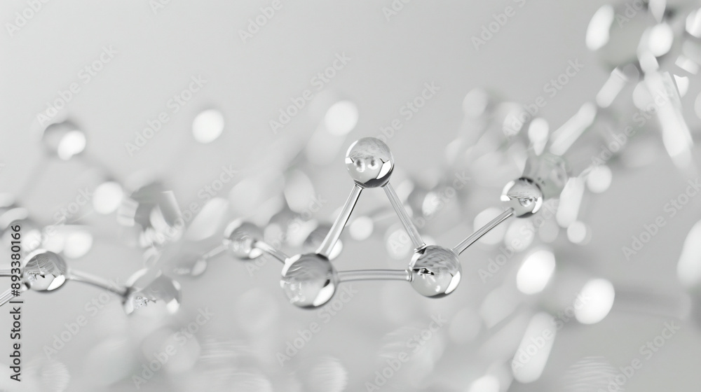 Poster intricate molecular structure showcasing connections and reflections creating a modern scientific vi