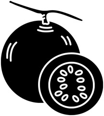 cantaloupe illustration juicy silhouette melon logo fruit icon food outline ripe green organic vegetable summer nutrition vegetarian cut tropical shape slice nature half for vector graphic background