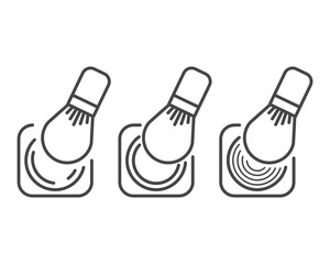 Collection of makeup and cosmetics. Linear vector graphic icons of beauty in the form of face powder and blush