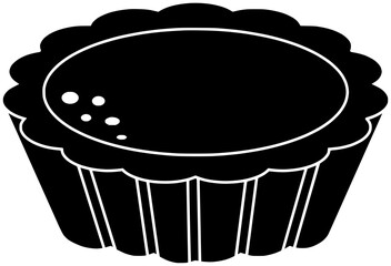 sweet illustration cake silhouette tart logo egg icon custard outline bakery tasty pastry portuguese pie dessert snack breakfast delicious shape traditional cream golden for vector graphic background