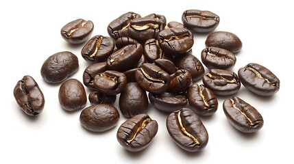 Beverage Coffee Oceania Papua New Guinea aromatic Coffea arabica bean white background
