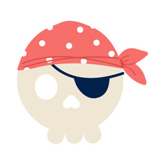 Pirate skull in flat style