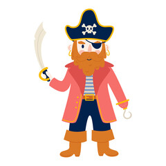 Pirate character in flat style