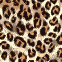 Leopard Skin Texture Pattern Vector. Seamless Animal Wildlife Skin Pattern. Leopard Fur Camouflage Background.