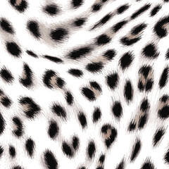 White Leopard Skin Texture Pattern Vector. Seamless Animal Wildlife Skin Pattern. Leopard Fur Camouflage Background.