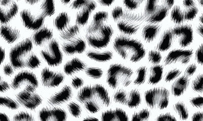 White Leopard Skin Texture Pattern Vector. Seamless Animal Wildlife Skin Pattern. Leopard Fur Camouflage Background.