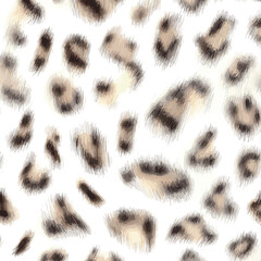 White Leopard Skin Texture Pattern Vector. Seamless Animal Wildlife Skin Pattern. Leopard Fur Camouflage Background.