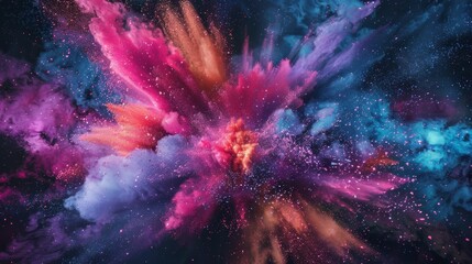 Fototapeta premium Vibrant Explosion HighDefinition Color Burst Stock Image for Dynamic Visuals
