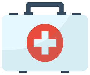 First aid kit vector cartoon illustration isolated on white background.