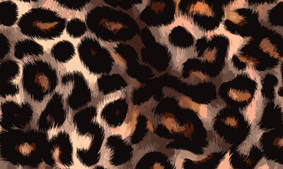 Leopard Skin Texture Pattern Vector. Seamless Animal Wildlife Skin Pattern. Leopard Fur Camouflage Background.