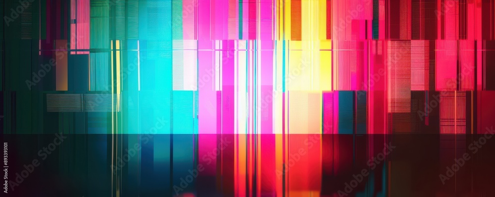 Poster a colorful image of a rainbow with a black line in the middle. free copy space for banner.