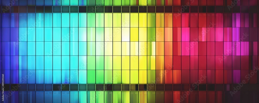Wall mural a colorful image of a rainbow with a black line in the middle. free copy space for banner.