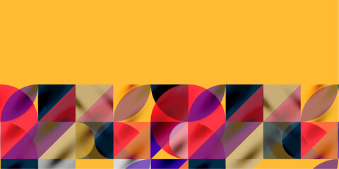 Triangles, round triangles and circles techno art. Vector Illustration For Wallpaper, Banner, Background, Card, Book Illustration, landing page