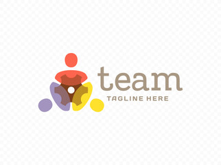 Teamwork with people and gear vector design