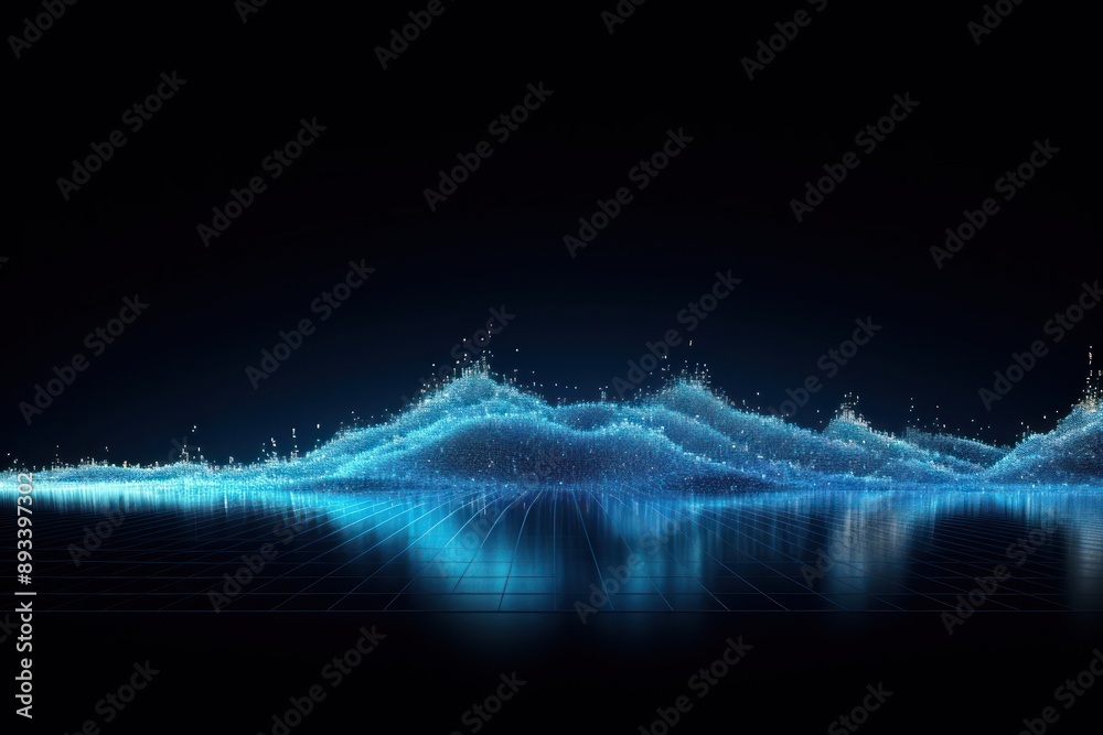 Canvas Prints big data wave nature night illuminated.