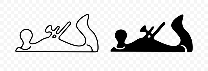 Wood planer, tool, graphic design. Carpentry and  joiner, woodworking, vector design and illustration