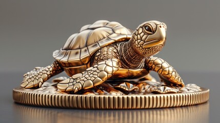 Golden Turtle Figurine