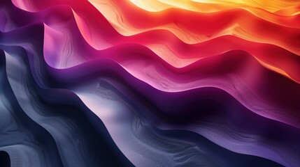 Fototapeta premium A realistic 3D render showcasing abstract stripes with gradient colors, geometric patterns, and fluid shapes. The abstract lines and waves create a bold and dynamic composition