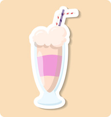 Delicious milkshake is waiting on a blue background
