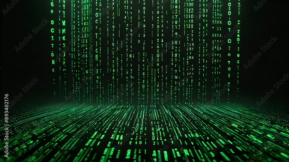 Wall mural binary code background