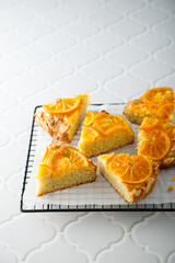 Homemade vanilla cake with candied orange