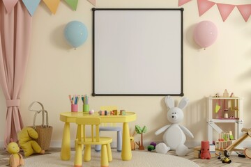 Colorful Children's Playroom with Toys and Crafts