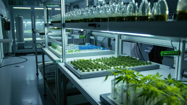 Innovative lab setup for cannabis cultivation with advanced technology