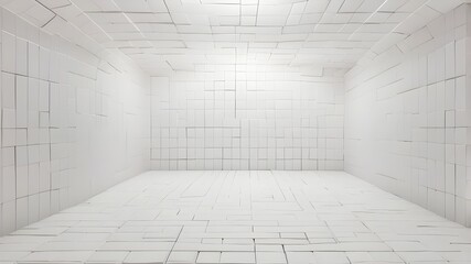 Obraz premium symmetrical white grid background with tiles