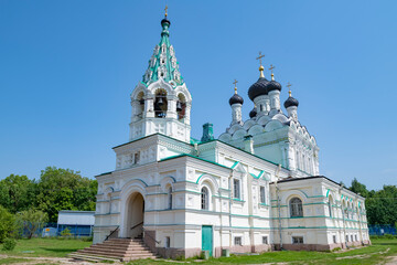 Fototapeta premium Church of the Life-Giving Trinity (1873-1875) on a sunny June day. Ivangorod. Leningrad region, Russia