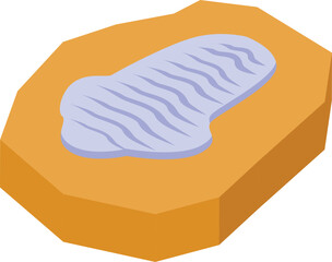Delicious breakfast food icon representing butter spread on toast in an isometric style