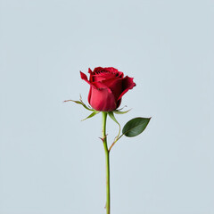 Obraz premium Single Rose in Empty Space Minimalist Surrealism