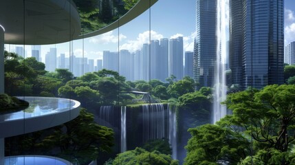 Fototapeta premium Underground cityscape where skyscrapers rise from vast caverns